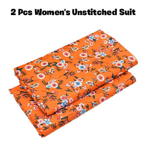 2 Pcs Women's Unstitched Printed Suit