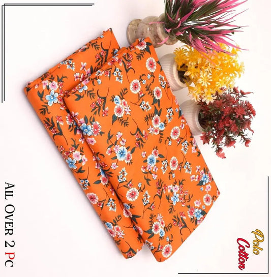 2 Pcs Women's Unstitched Printed Suit